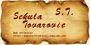 Sekula Tovarović vizit kartica